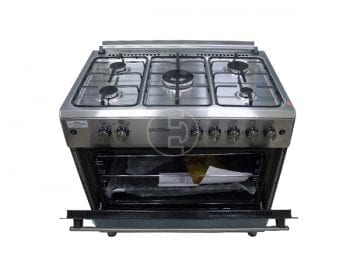 Cuisinière à gaz Tecnolux 90X60 - 5 feux Inox