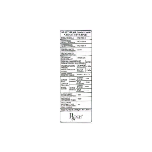 Split Roch RAC-S12R41-C - 12000 BTU (Inverter)