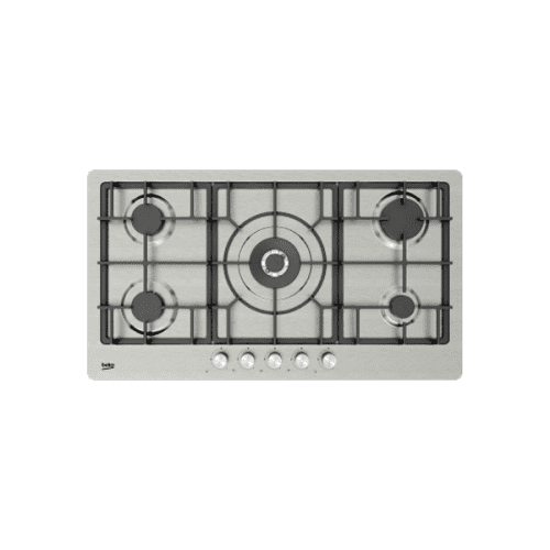 Plaque de cuisson Beko HIMW95226SXEL - 5 feux - Gaz, 90cm