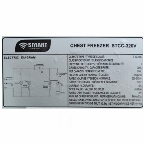 Congélateur horizontal Smart Technology STCC-320V - 280L