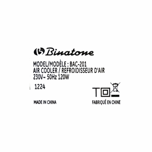 Refroidisseur d'air Binatone BAC-20I - 20L
