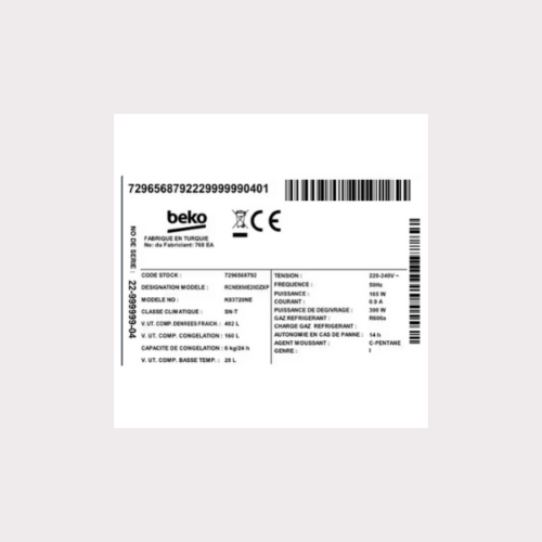 Réfrigérateur side-by-side Beko GN164020XP - 558 L