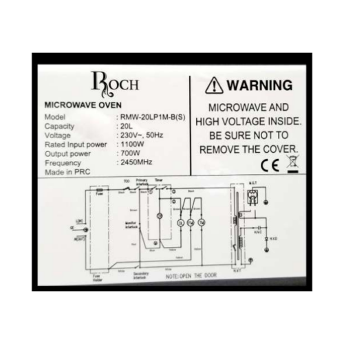 Micro-ondes Roch RMW-20LP1M(BS) - 20L - 700W