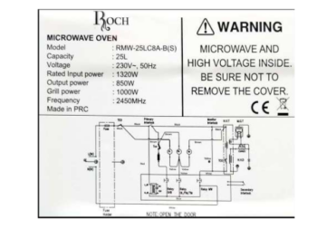 Micro-ondes Roch RMW-25LC8A-B (S) - 25L + grill