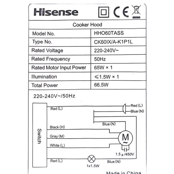 Hotte de cuisine Hisense HHO60TASS - 60 cm Hotte de cuisine Hisense HHO60TASS - 60 cm