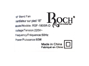 Ventilateur sur pied Roch RSF-1805R-D - 18" - Télécommande