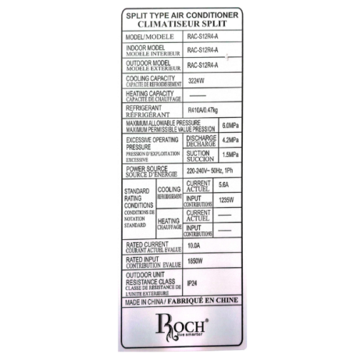 Split Roch - 12000 BTU