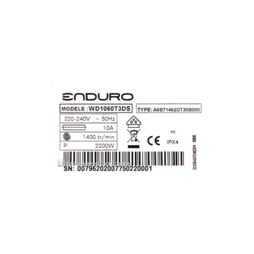 Machine à laver Enduro WD1060T3 - 10kg/6kg  Lavante-séchante A