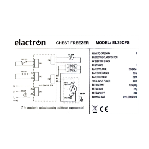 Congélateur horizontal Elactron EL39CFS - 900L - Gris