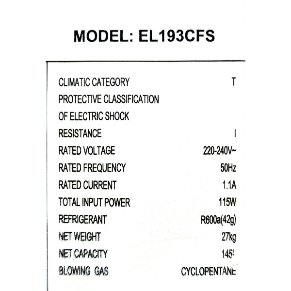 Congélateur horizontal Elactron EL193BDI-140 - 150L - Gris Congélateur horizontal Elactron EL193BDI-140 - 150L - Gris