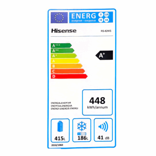 Réfrigérateur Side by Side Hisense RS-82WS4SB - 601L (avec distributeur d'eau et de glace et wifi)