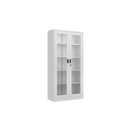 Armoire de bureau métallique - 2 Portes vitrées coulissantes - OZ-CAB103 - Rangement pour bureaux, maisons, écoles, espaces coworking