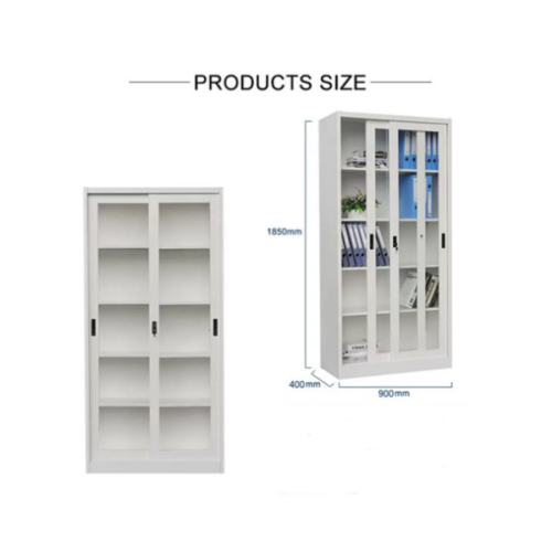 Armoire de rangement métallique avec 2 Portes vitrées - OZ-CAB111