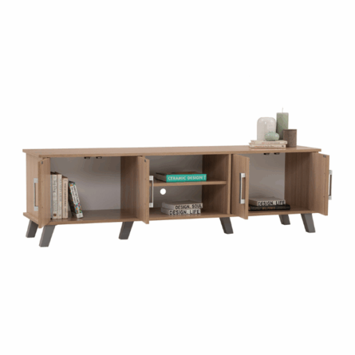 Meuble TV NAOMI 1.6M finition Ebène - 335067