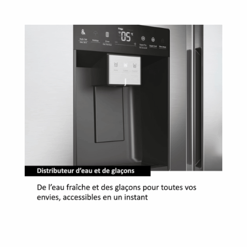 Side by side Haier HSW59F18EIMM - 601L - 2 Tiroirs (No Frost Distributeur d'eau et de Glace )