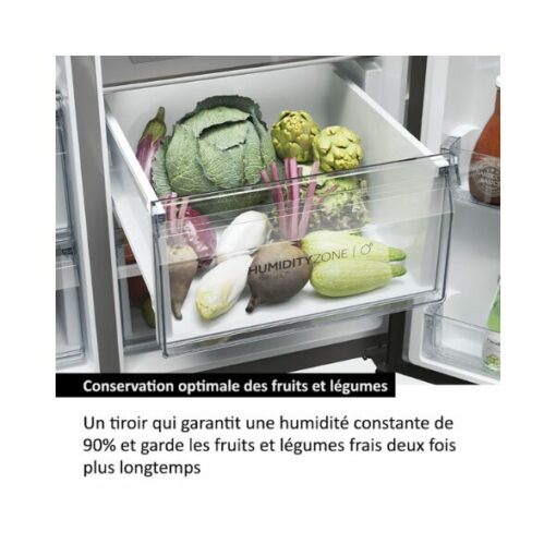 Side by side Haier HSW59F18EIMM - 601L - 2 Tiroirs (No Frost Distributeur d'eau et de Glace )