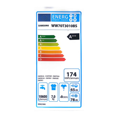 Machine à laver Samsung WW70T3010BS - 7Kg-A+++