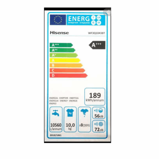 Machine à laver Hisense WF3S1043BT - 10 kg-A+++INVERTER