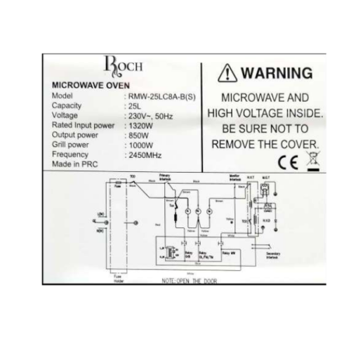Micro-ondes Roch RMW-25LC8A-B (S) - 25L + grill