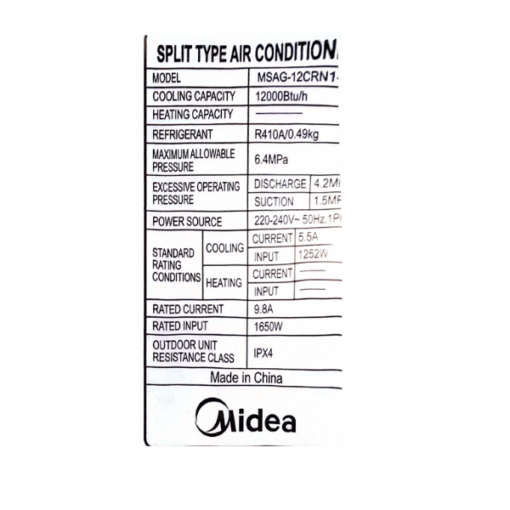 Split Midea MSAG-12CRN1 - 12000 BTU