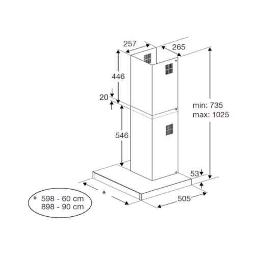 Hotte de cuisine Beko BHCB66641BBHS -60cm