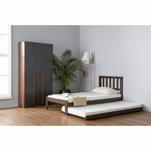 Armoire MANDO 3 Portes 170/173- 353011- (6 compartiments + 1 portant vêtement)