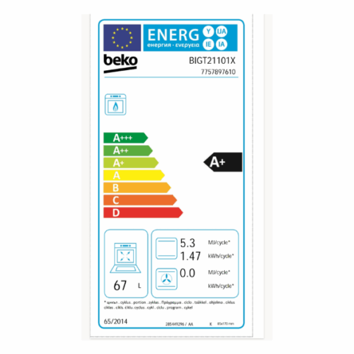 Four encastrable Mixte  Beko BIGT21101X - 67L