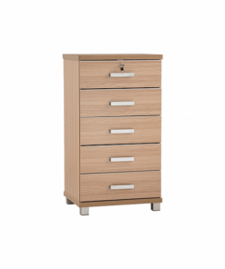 Commode de rangement 5 Tiroirs NAOMI finition Ébène- 351004