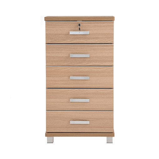 Commode de rangement 5 Tiroirs NAOMI finition Ébène- 351004