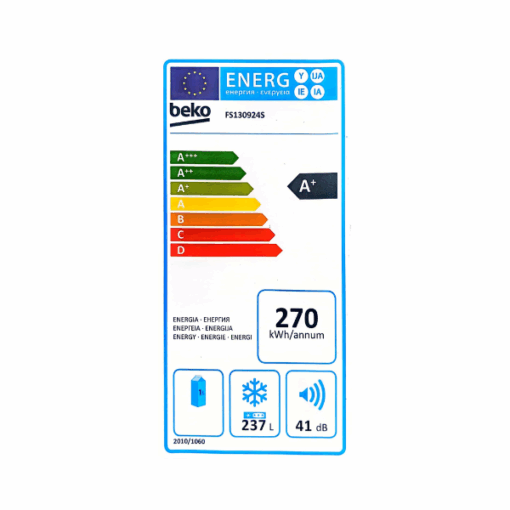 Congélateur vertical Beko FS130924S Defrost- 237L 7T