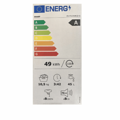 Machine à laver Sharp ES-FS1054KJZ-G - 10.5Kg - INVERTER
