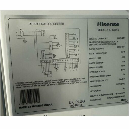 Réfrigérateur side by side HISENSE-RC-55WS4SA S/S 428L (INVERTER)