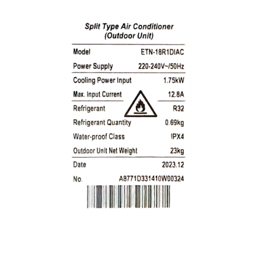 Split  ELACTRON ETN-18R1DIAC-18000BTU (Inverter)