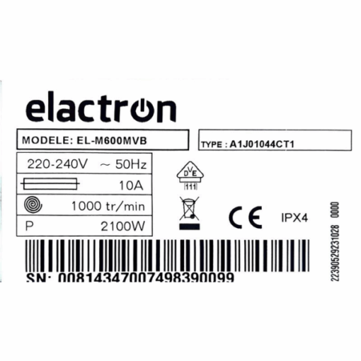 Machine à laver ELACTRON EL-W600MVW-6KG