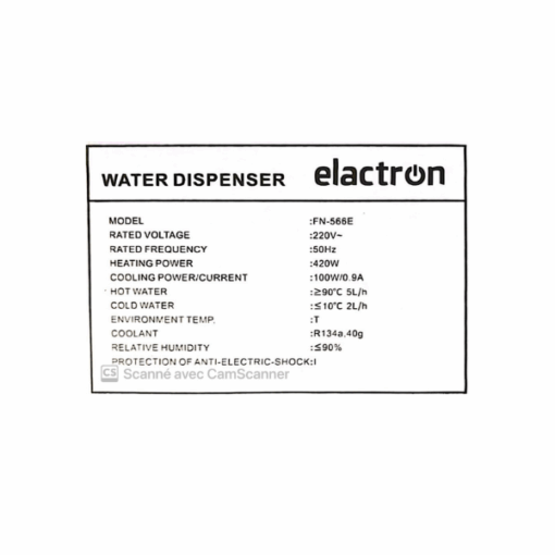 Fontaine à eau à bobonne 1 robinet avec réfrigérateur ELACTRON-FN566E