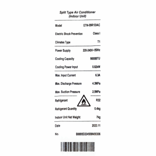 Split  ELACTRON ETN-09R1AC-9000BTU