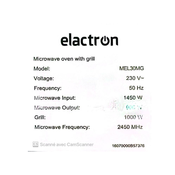 Micro-ondes ELACTRON-MEL30MS-30L avec Grill Micro-ondes ELACTRON-MEL30MS-30L avec Grill