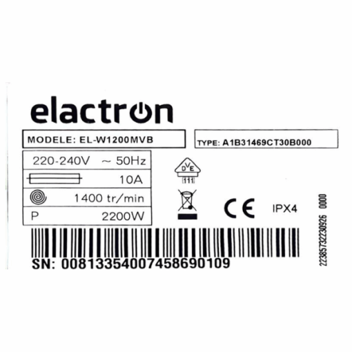 Machine à laver ELACTRON EL-W1200MVW-12KG-(Inverter)