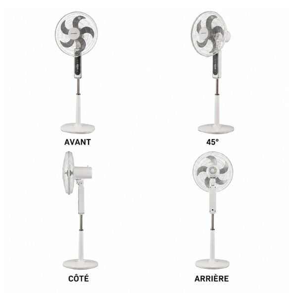 Ventilateur Sur Pied Elactron L-96 - 18 Pouces (Blanc) avec Télécommande Ventilateur Sur Pied Elactron L-96 - 18 Pouces (Blanc) avec Télécommande