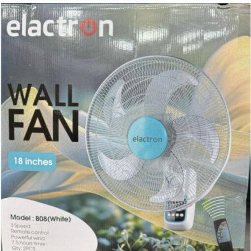Ventilateur mural Elactron B08 - 18 Pouces (Blanc) avec Télécommande