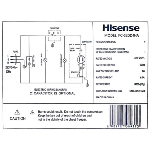 Congélateur Horizontal Hisense FC-32DD4HA – 240L