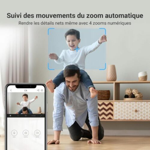 Caméra de Surveillance Intérieure Motorisée EZVIZ- CS-C6 -2K+ 4MP – Vision 360°