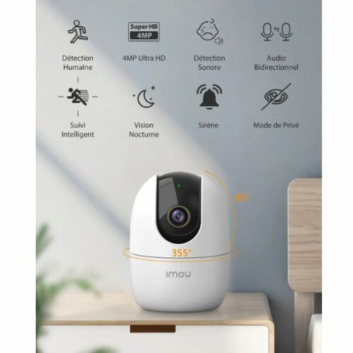 Caméra WiFi Imou Ranger 2 – 2MP Full HD, 360°, Suivi Intelligent, Vision Nocturne