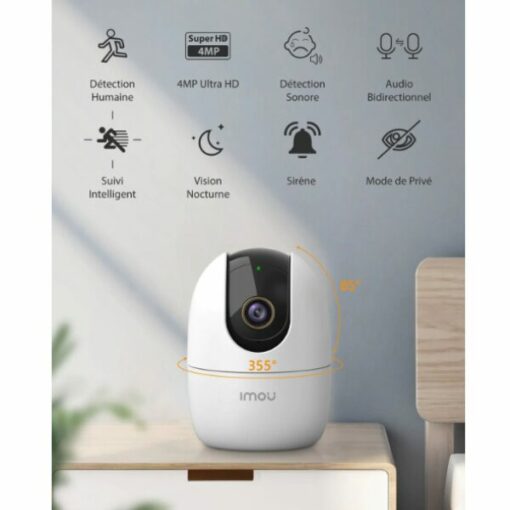 Caméra WiFi Imou Ranger 2 – 2MP Full HD, 360°, Suivi Intelligent, Vision Nocturne