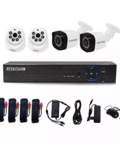Kit Vidéosurveillance Fosvision RS-CCTVKIT4 – 4 Caméras Analogiques avec DVR & Câblage Complet