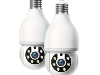 Caméra Ampoule RSCAR RS-CCTV381 – 2MP, Wi-Fi, Vision Nocturne, Vue 360°, Audio & Détection de Mouvement
