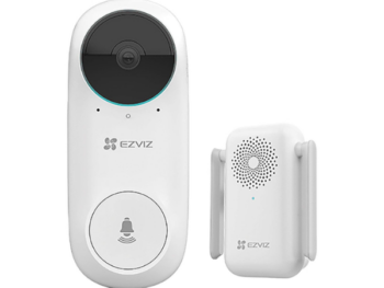 EZVIZ DB2C – Sonnette Vidéo Sans Fil 2K avec Carillon, Wi-Fi, Batterie Rechargeable & Vision Nocturne