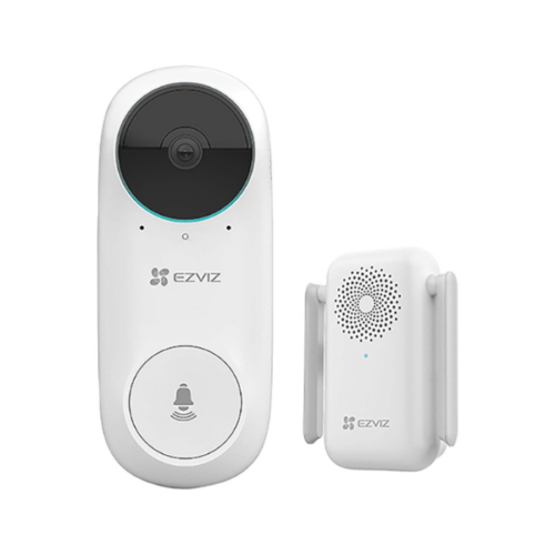 EZVIZ DB2C – Sonnette Vidéo Sans Fil 2K avec Carillon, Wi-Fi, Batterie Rechargeable & Vision Nocturne