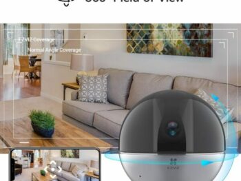 EZVIZ C6W – Caméra IP Wi-Fi Panoramique Intérieure 2K, Vision Nocturne, IA & Audio Bidirectionnel
