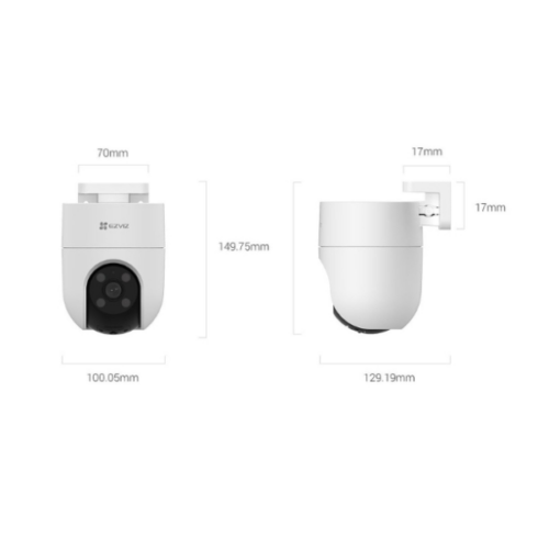 EZVIZ H8c – Caméra IP Wi-Fi Extérieure 2MP, Panoramique & Inclinable, Vision Nocturne Couleur, IA & Alarme Active
